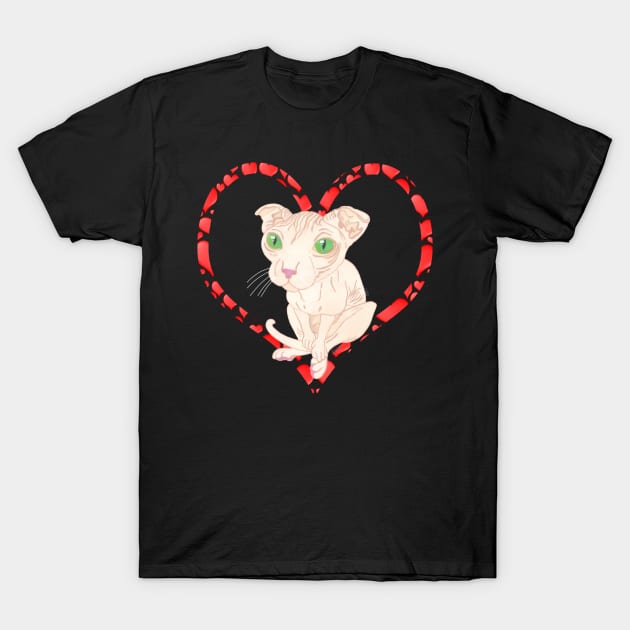 UKRANIAN LEVKOY CAT HEART T-Shirt by BeritValk